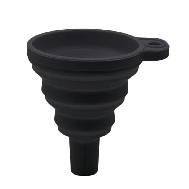 Washer Fluid Change Foldable Portable Auto Engine Oil Petrol Funnel Qme black