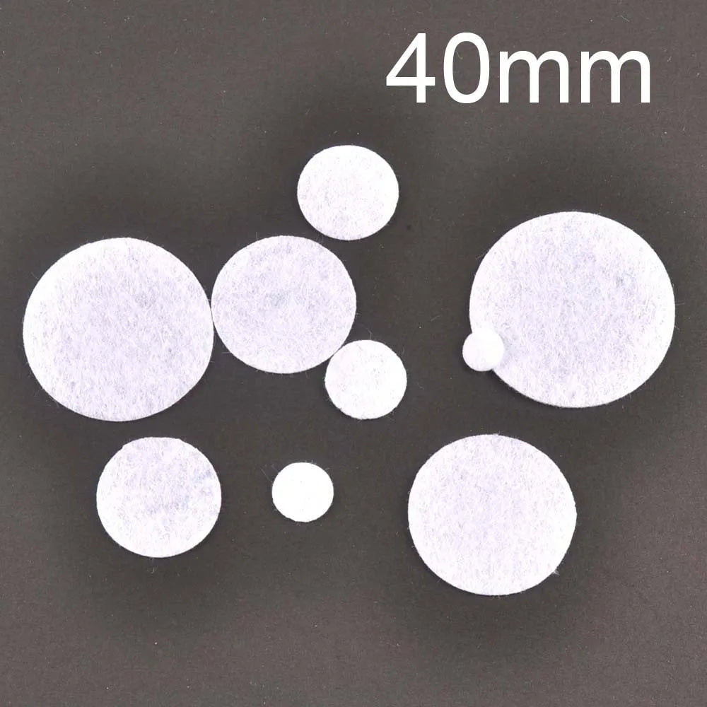 200Pcs Black White Round Felt Patches Apparel Appliques DIY Sew-On Clothes Decor Handmade Crafts Sewing Fabric Accessory 10-50mm Qme White-40mm