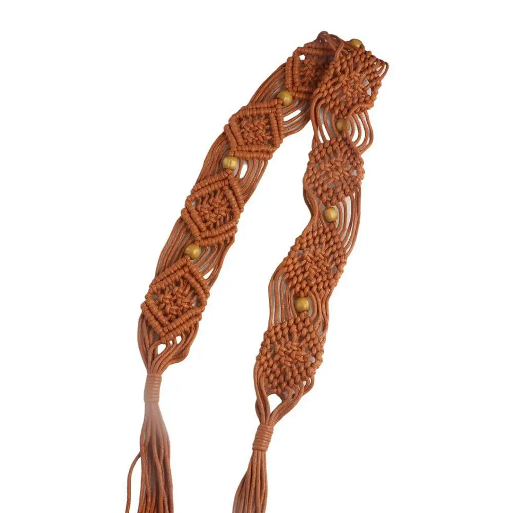 Belts Retro Beads Wax Rope Beach All-match Waist Ethnic Braided Belt Qme