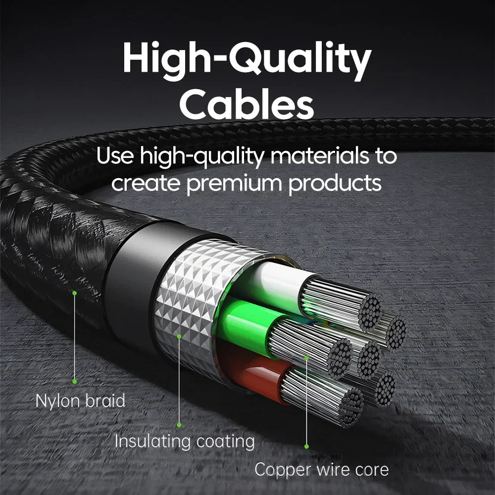 240W 5A Type C to Type C PD Braided Nylon Data Cord USB C to C Digital Display Fast Charging Cable for iPhone 16 Samsung Xiaomi Qme