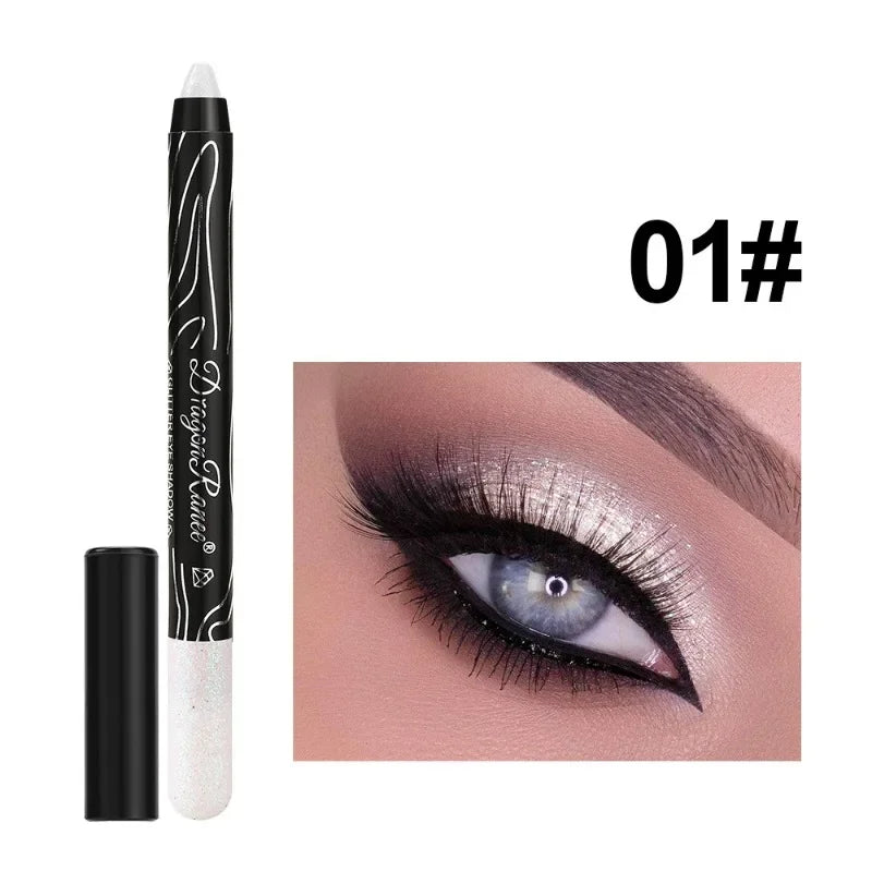 Waterproof Pearlescent Eyeshadow Eyeliner Pencil Lasting Glitter Matte Nude Eye Shadow Makeup Pigment Silkworm Eyeshadow Pen Qme 01