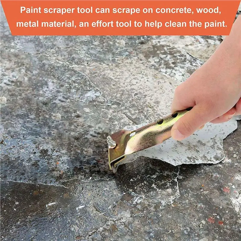 A02F-4X Paint Scraper Heavy Duty Alloy Scraper With 8PCS Double-Sided Blades For Removing Grout, Paint, Glue, Rust Qme