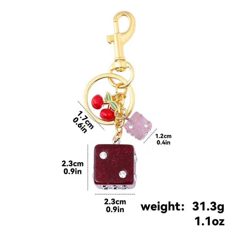 No.8 Billiard Lucky Keychain Punk Hiphop Black Dice Starburst Pendant Y2K Cool Accessory for Daily Wear Birthday Gifts Qme A6