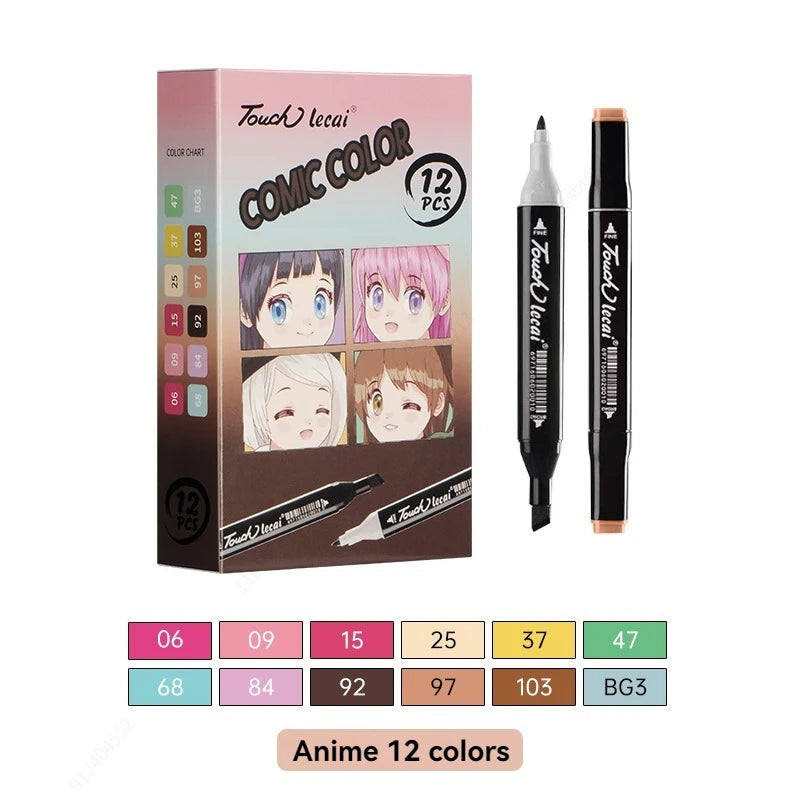 Alcohol Markers, Dual Brush Tip Permanent Art Markers, Coloring Marker, for Book Painting Card Making, Christmas gift Qme comic colors