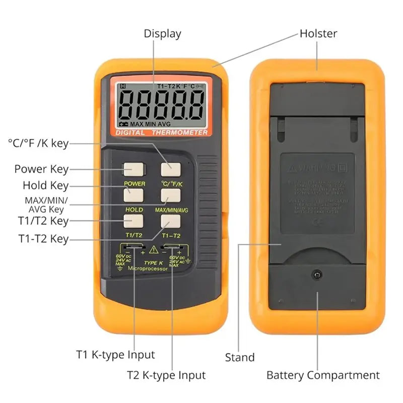 A02F-2 Set Precise Temperature Measurement Monitoring Heat Meter With 8 Thermocouples Probes Sensor K Type Qme