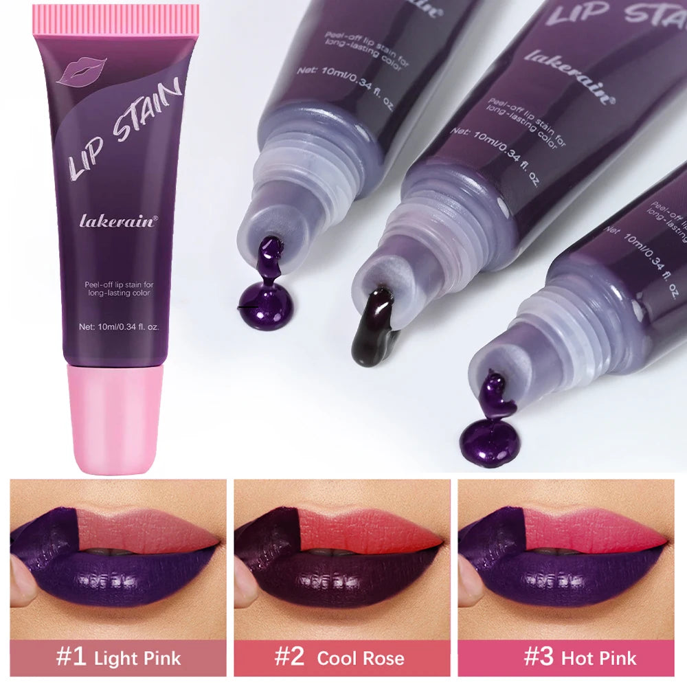 Tube Lip Gloss Peel and Stick Lip Stain Longlasting Waterproof Matte Pink Peel-off Tinted Transfer Resistant Natural Lip Color Qme
