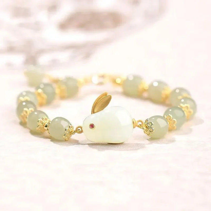 Fashion Creative Lucky Natural Hotan Jade Bracelet Vintage Light