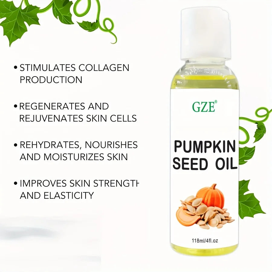GZE Pumpkin Seed Carrier Oil Organic Pure Natural Cold Pressed Unrefined Oil for Skin, Hair, Body Qme