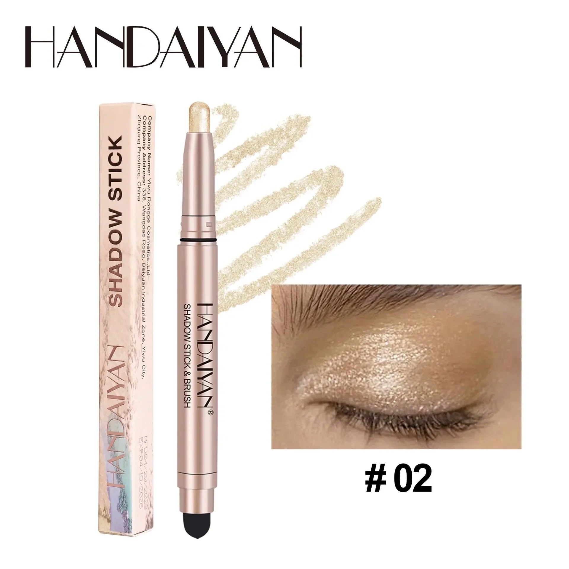 Smoky Dark Black Eyeshadow Pencil Stick Waterproof Pearlescent Matte Metallic Glitter Eye Shadow Highlighter Pen Make Up Tool Qme B02