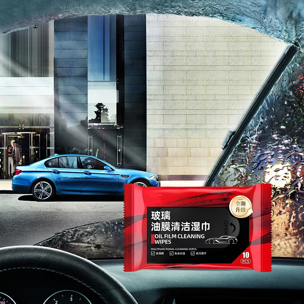 Car Oil Film Removing Wipes Anti-rain Oil Stain Cleaner Wipes Glasses Glass Anti-fog Wet Towel Front Windshield Cleaning Wipes Qme