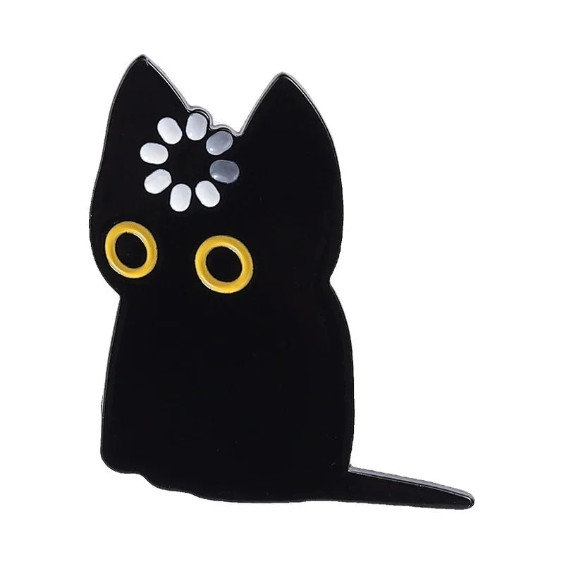 Cute Crash Cat Enamel Pin Funny Cartoon Kitten cat Creative Backpack Hat Lapel Pin Fashion Jewelry Gift for Friends Cat Lovers Qme style1