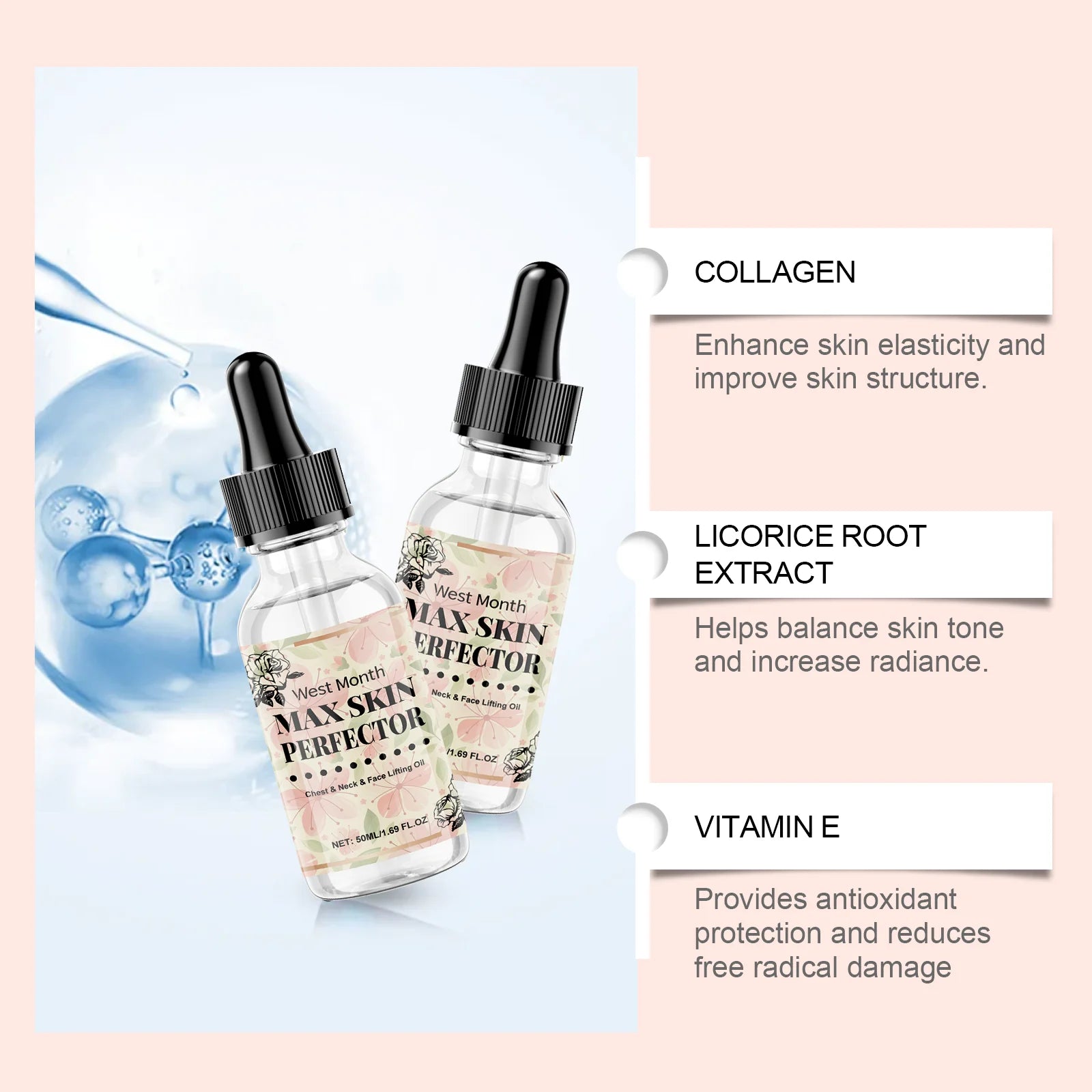 Chest Neck Face Lifting Oil Efficient Nourishment Deeply Nourish the Skin Moisturizing Oil Boost Radiance Winter Skincare Qme