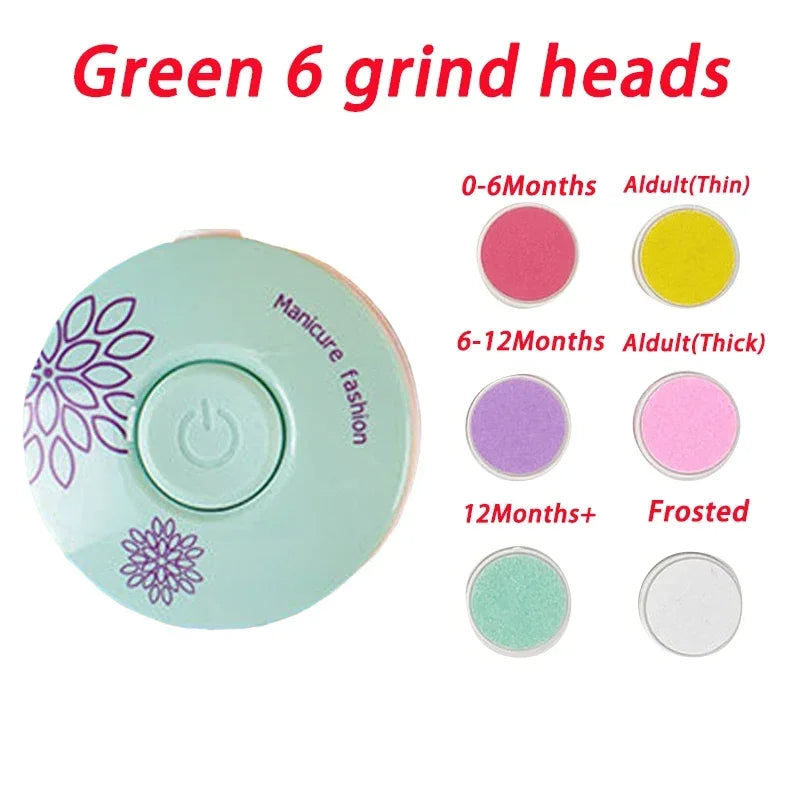 Baby Electric Nail Trimmer Kid Nail Polisher Tool Baby Care Kit Manicure Set Easy To Trim Nail Filer Clippers For Newborn Qme Green2