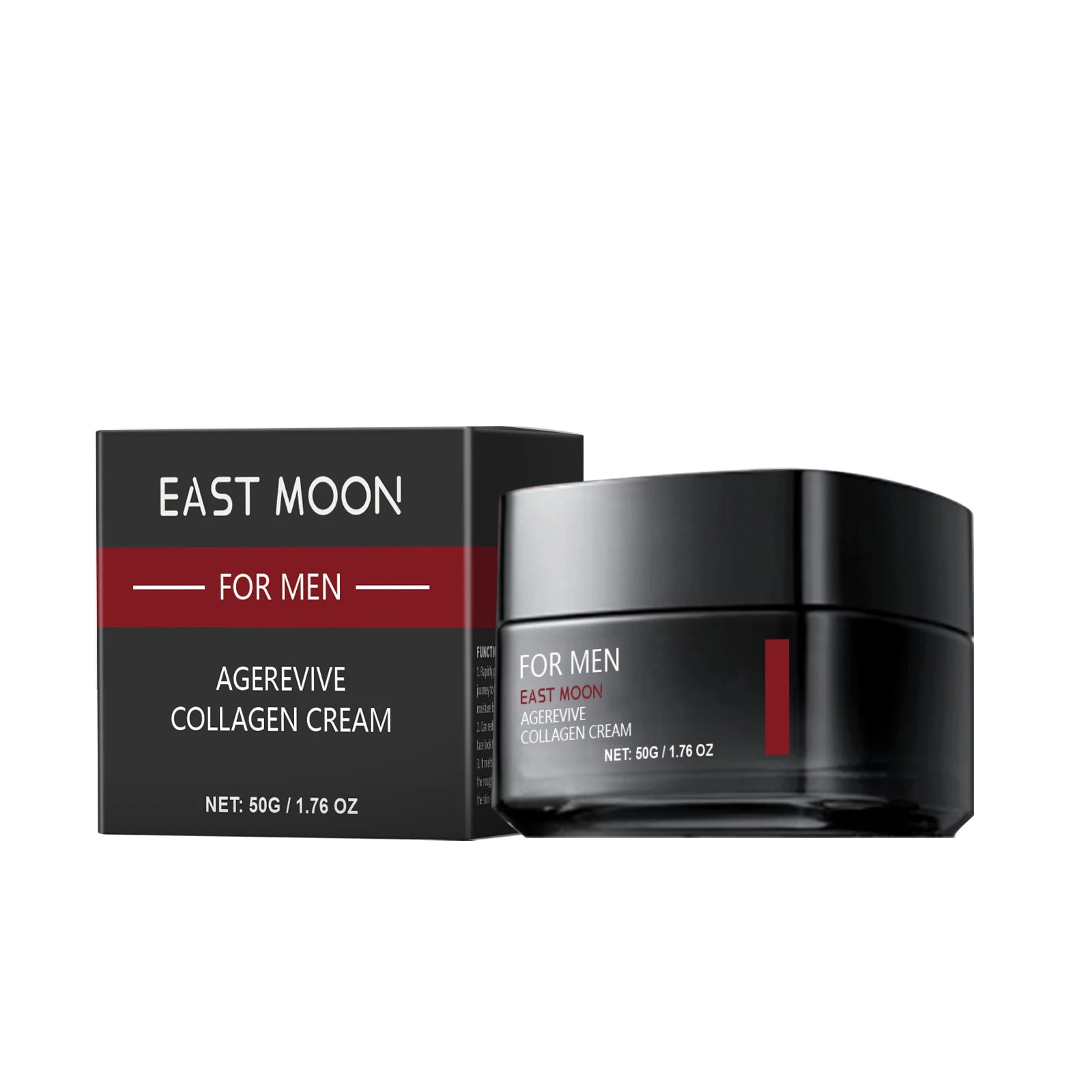 Men's Hyaluronic Acid Facial Cream Hydrating Tightening Brightening Collagen Tender Skin Non-Greasy Day/Night Care Moisturizer Qme 50g Boxed
