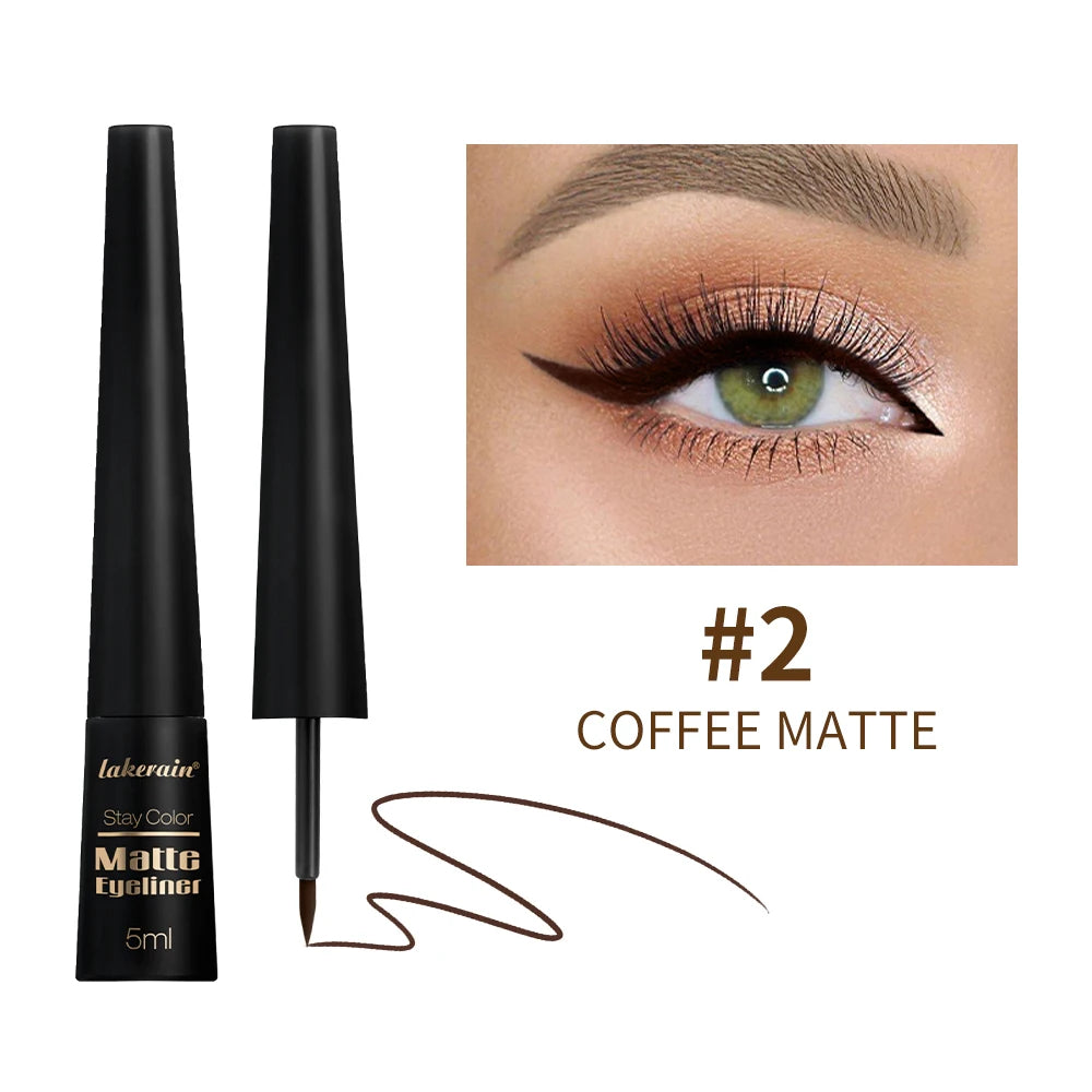 Matte Liquid Eyeliner Waterproof Sweat-proof Non-smudge Smooth Qme 02 Coffee Matte