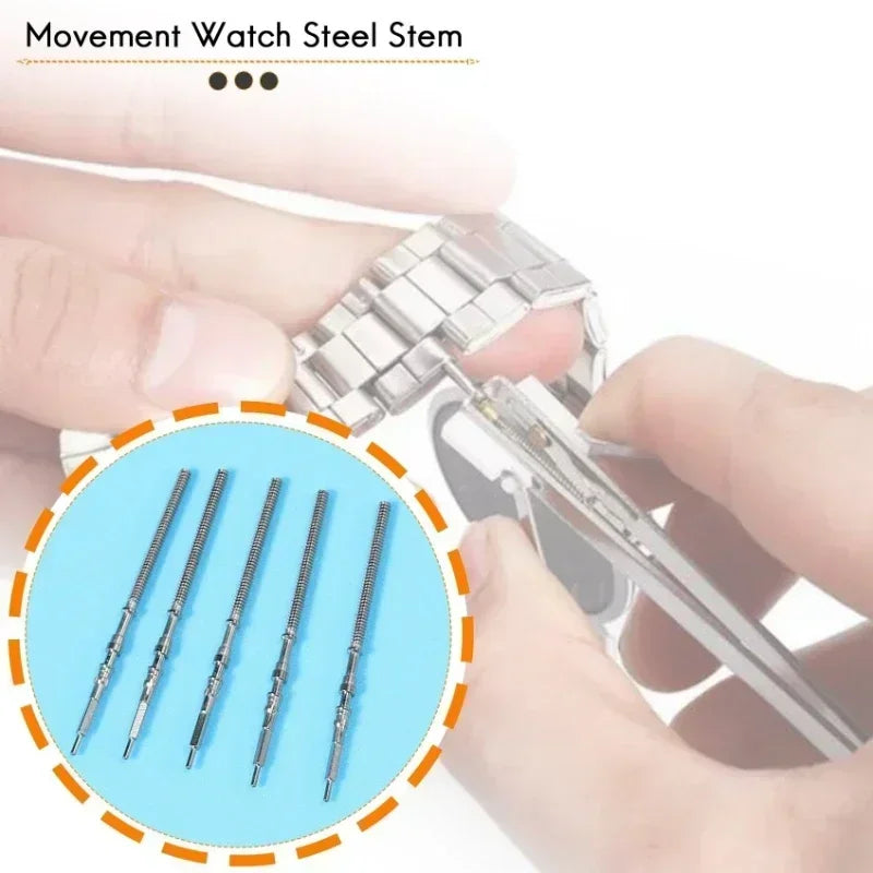 10Pcs 5Pcs Movement Watch Steel Stem Crown Kit Watch Of Parts NH35 NH36 NH38 NH39 Movement Watch Stem Spare Parts Qme