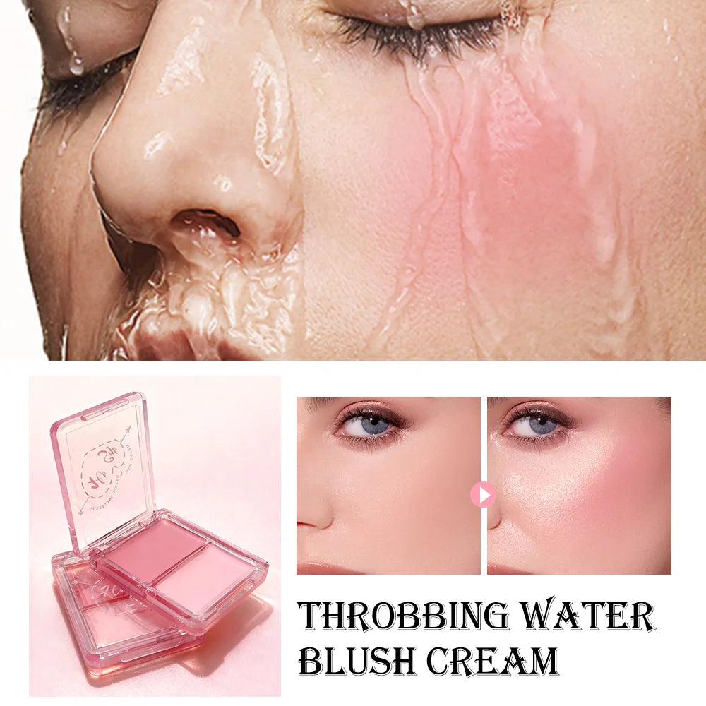 Two-tone Dewy Blush Palette Glow Matte Duo Easy Blend Long-wear Qme