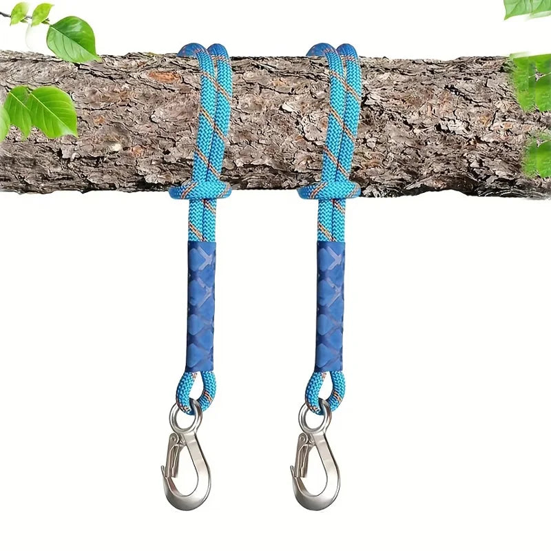 Nylon Swing Strap Wear Resistant Hanging Rope 60 90 150cm with Stainless Steel Hook for Tree Swing Hammock Patio Chair Outdoor Qme