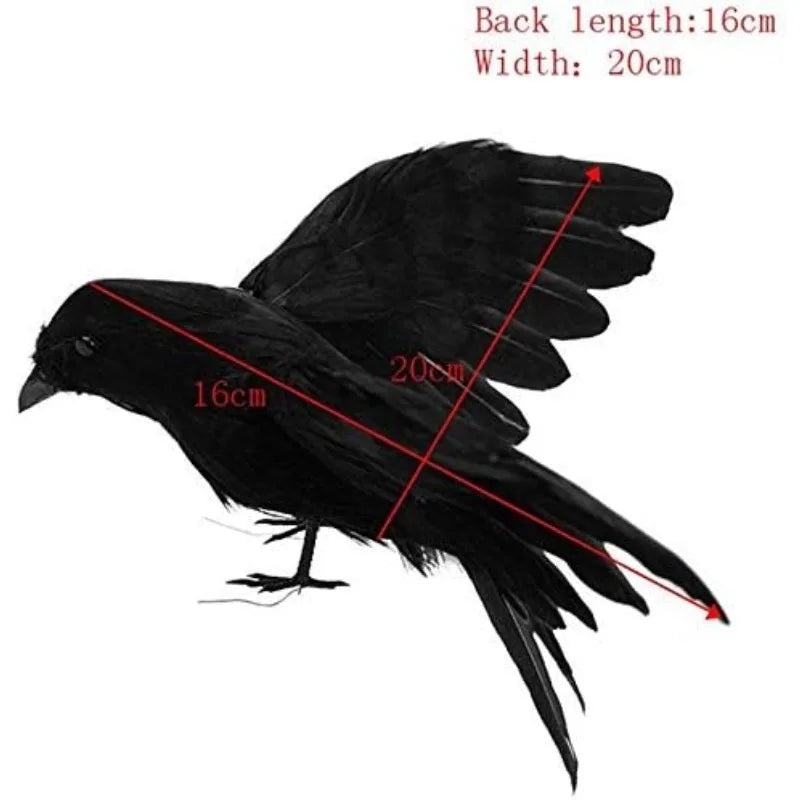 Black Feathered Crows Lifelike Simulation Artificial Crow Raven Model Qme Black