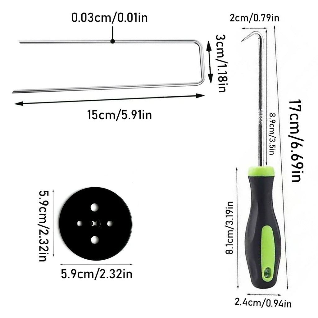 U-Shaped Garden Nails Heavy Duty Stake Lawn Galvanized Landscape Nail for Fixing Water Pipe Turf Barrier Ground Nail Qme