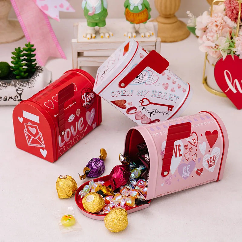 Heart-shaped Metal Storage Box Sweet Valentine Present Wedding Qme