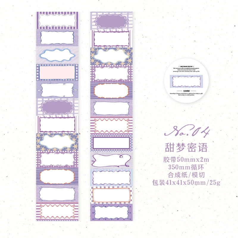 50mm*2m Cartoon Die-Cutting Tape Filmstrip Masking Tapes for Scrapbooking Stickers Journaling Creative Stationery Supplies Qme D 50mm X 2m