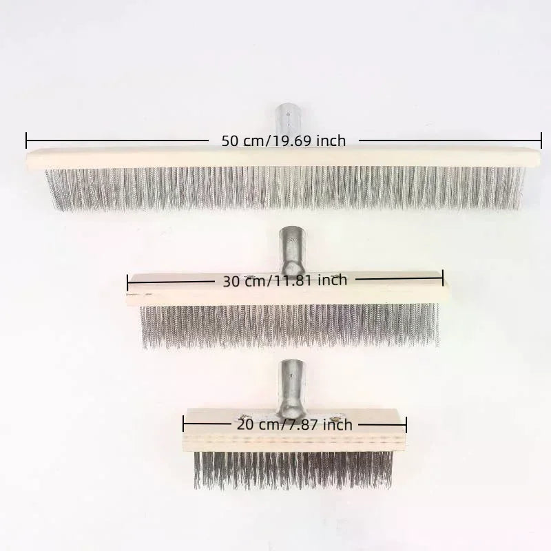 Multipurpose Steel Wire Deck Brush Head 20cm 30cm 50cm Heavy Duty Metallic Wire Brush For Patios Grime And Garage Floor Qme