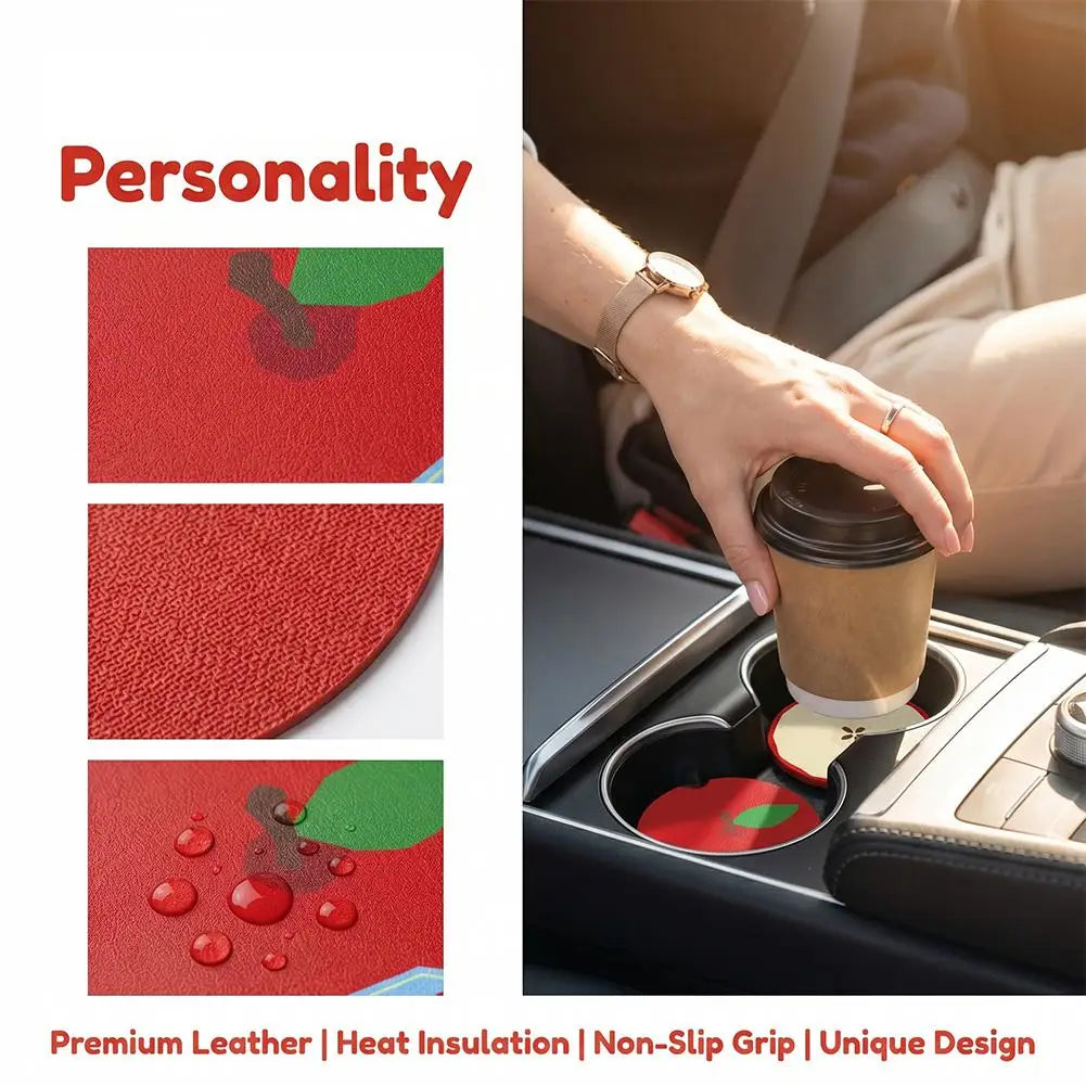 Creative Car Fruit Coasters Water Cup Slot Anti Slip Pad Universal Qme