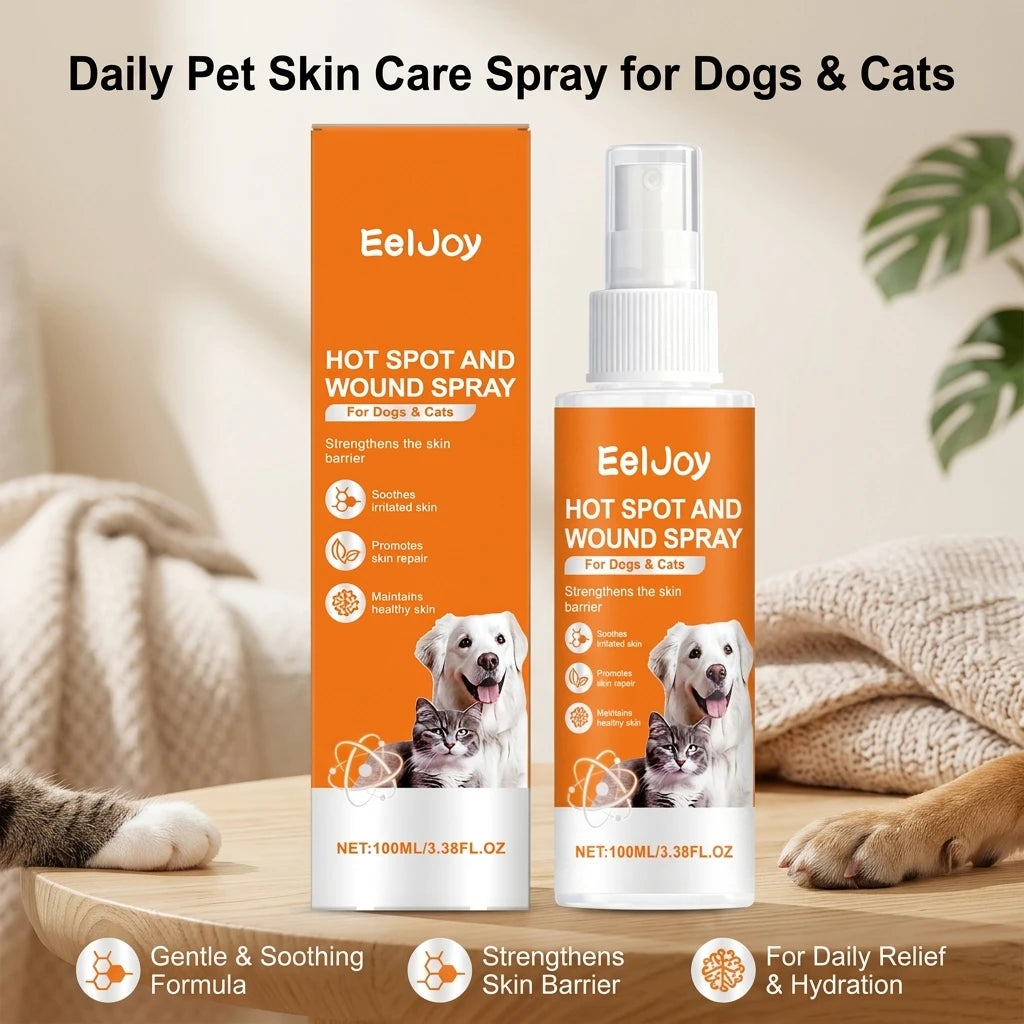 Pet Skin Care Spray Soothing Itchy Irritated Skin Promote Skin Repair Strengthen Skin Barrier Dogs & Cats Daily Skin Relief Mist Qme