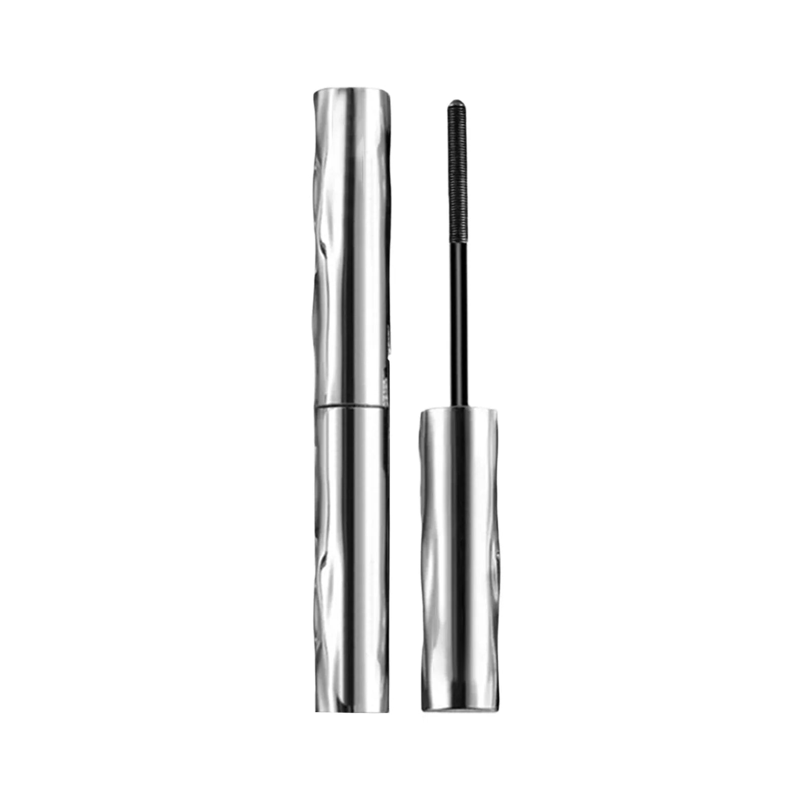 Waterproof Metallic Tube Mascara Black Silk Fiber Long Curling Non-Clumping Eyelash Extensions Spiral Makeup for Eyes Qme