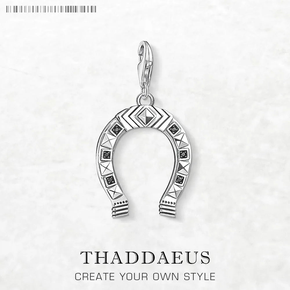 Ethnic Horseshoe Charm Pendants For Women Men Trendy 925 Sterling Silver Vintage Jewelry Qme Lobster Clasp