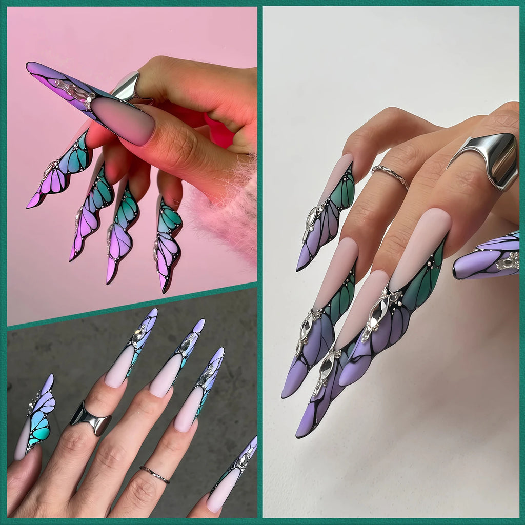 Nailpop Butterfly Nail Dual Forms 15 Sizes Reusable French Extension Qme