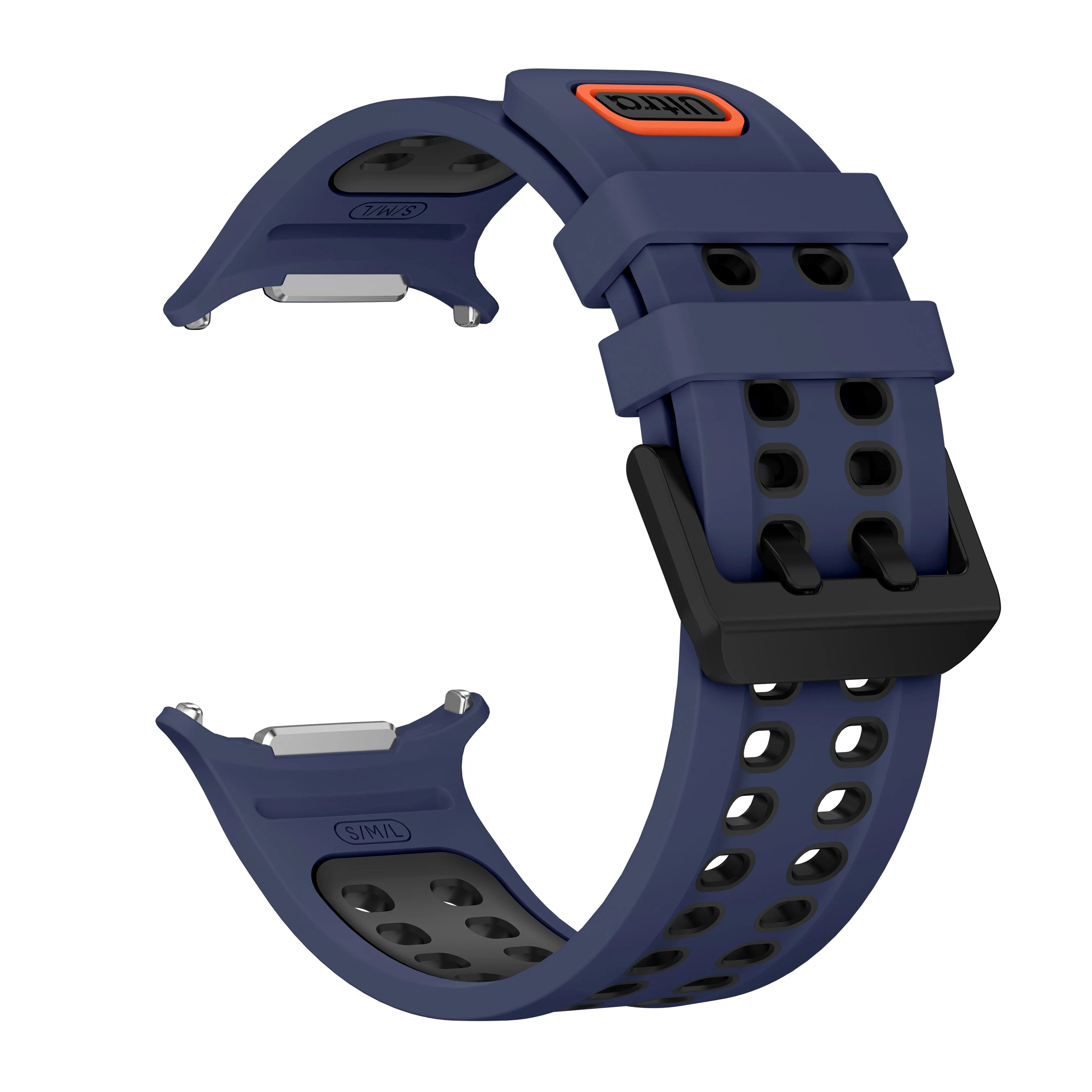 Silicone Band for Samsung Galaxy Ultra/Ultra 2 47mm Sport Breathable WristStrap for Galaxy Watch Ultra2026 Watchband Accessories Qme MidU Black-B Galaxy watch Ultra