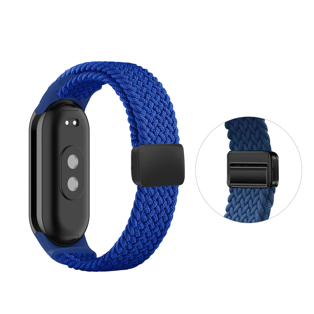Breathable Elastic Nylon Braided Magnetic Watch Strap Adjustable Replacement Wristband For Xiaomi Watch 8 9 10 Accessory Qme