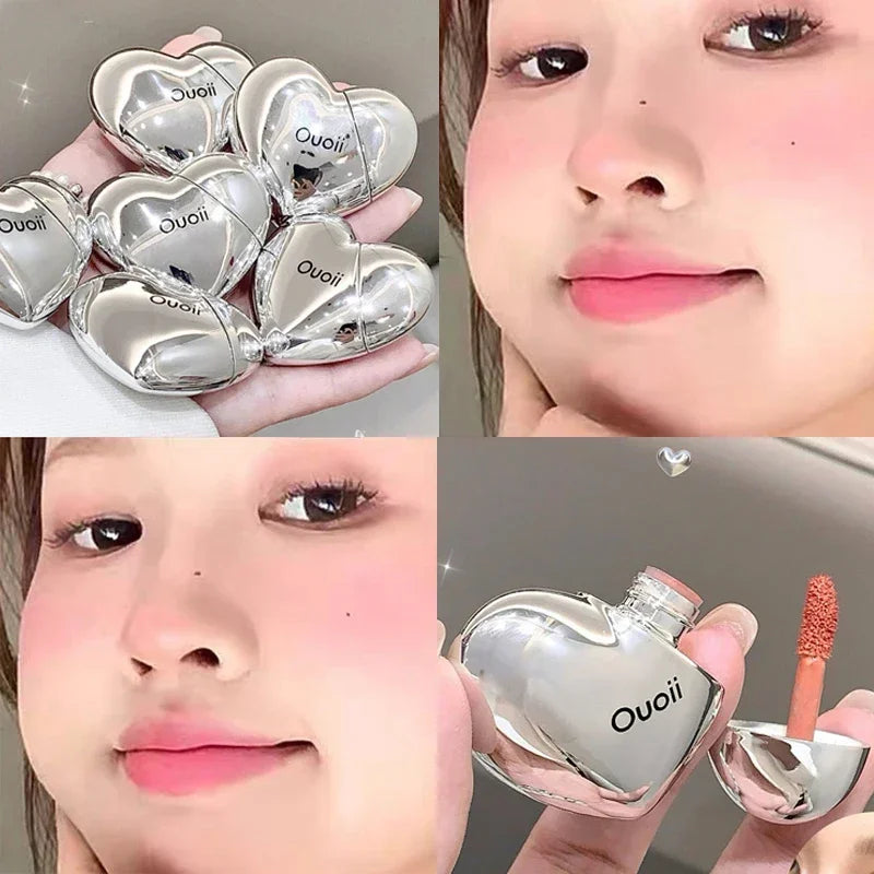Matte Glitter Face Liquid Blusher Smooth Cheek Eye Mousse Blush Highlighter Stick Rouge Multi-purpose Waterproof Contour Makeup Qme