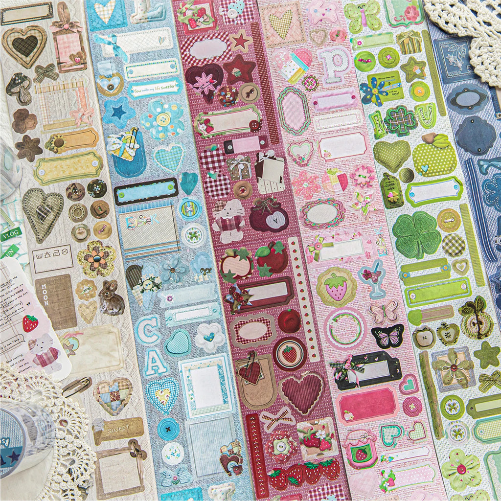 1Roll Fabric Texture Washi Tape Colorful Pattern for Scrapbooking Journaling Collage Decorate Phone Case Notebook DIY Qme