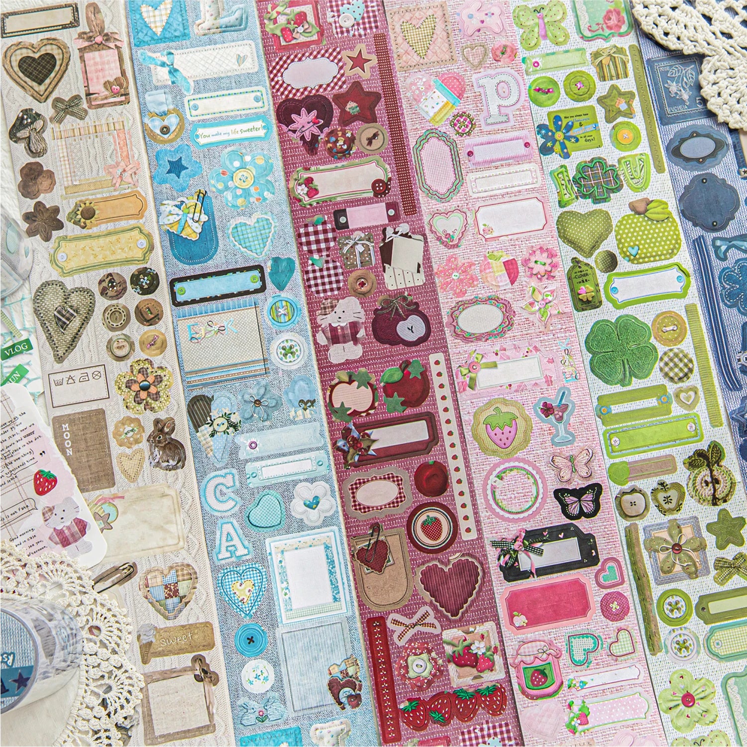 1Roll Fabric Texture Washi Tape Colorful Pattern for Scrapbooking Journaling Collage Decorate Phone Case Notebook DIY Qme