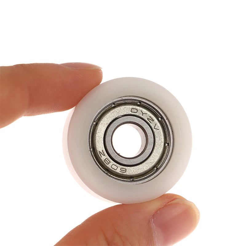608 ZZ Nylon POM Round Roller Wheel 8x30x10mm Plastic Bearing Pulley Qme