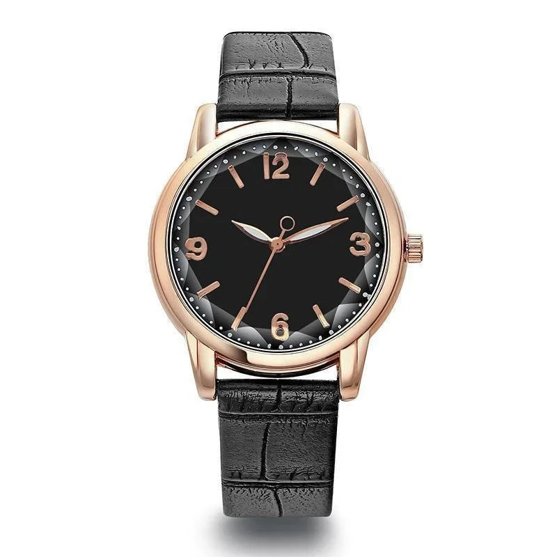 Leather Strap Ladies Watch Polygon Glass Luxury Women clocks Dial Quartz Creative Fashion Quartz Watch Qme 7