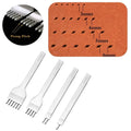 3MM 1/2/4/6 Prong DIY Leather Hole Punch Tool Leather Stitching Tools Diamond Chisel Leather Carving Punch Hole Work Qme 6MM 1.2.4.6 Prong