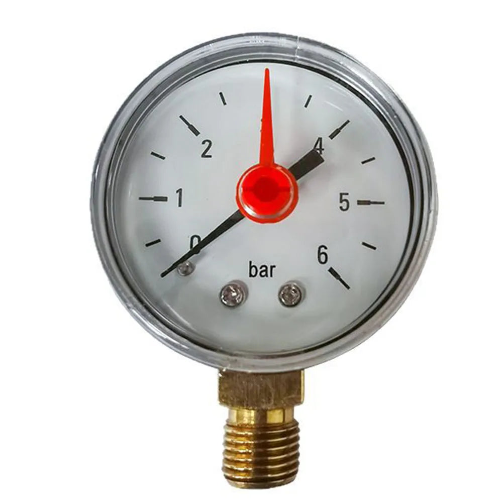 Y50 Radial Connection Pressure Gauge G1/4 Measuring Range 6Bar For Water Oil And Air For Domestic Heating Water Supply Systems Qme