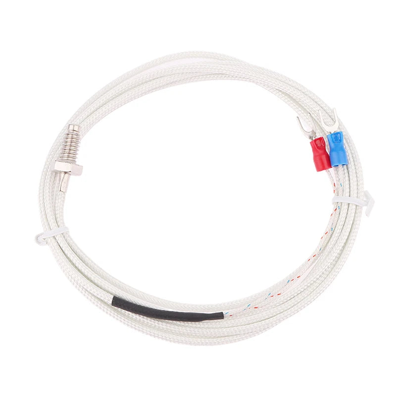 K Type Thermocouple Cable M6 1M 2M Screw Temperature Sensor Probe 0-800 C For REX-C100 Temperature Controller Thermostat Qme 2M
