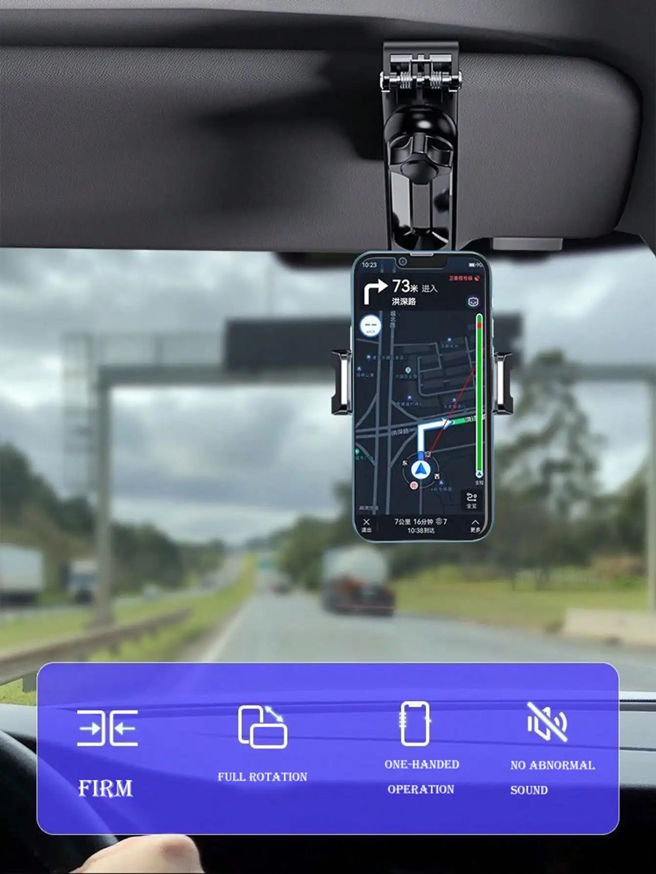 360 Degree Rotating Sun Visor Mobile Car Navigation Stand Universal Qme