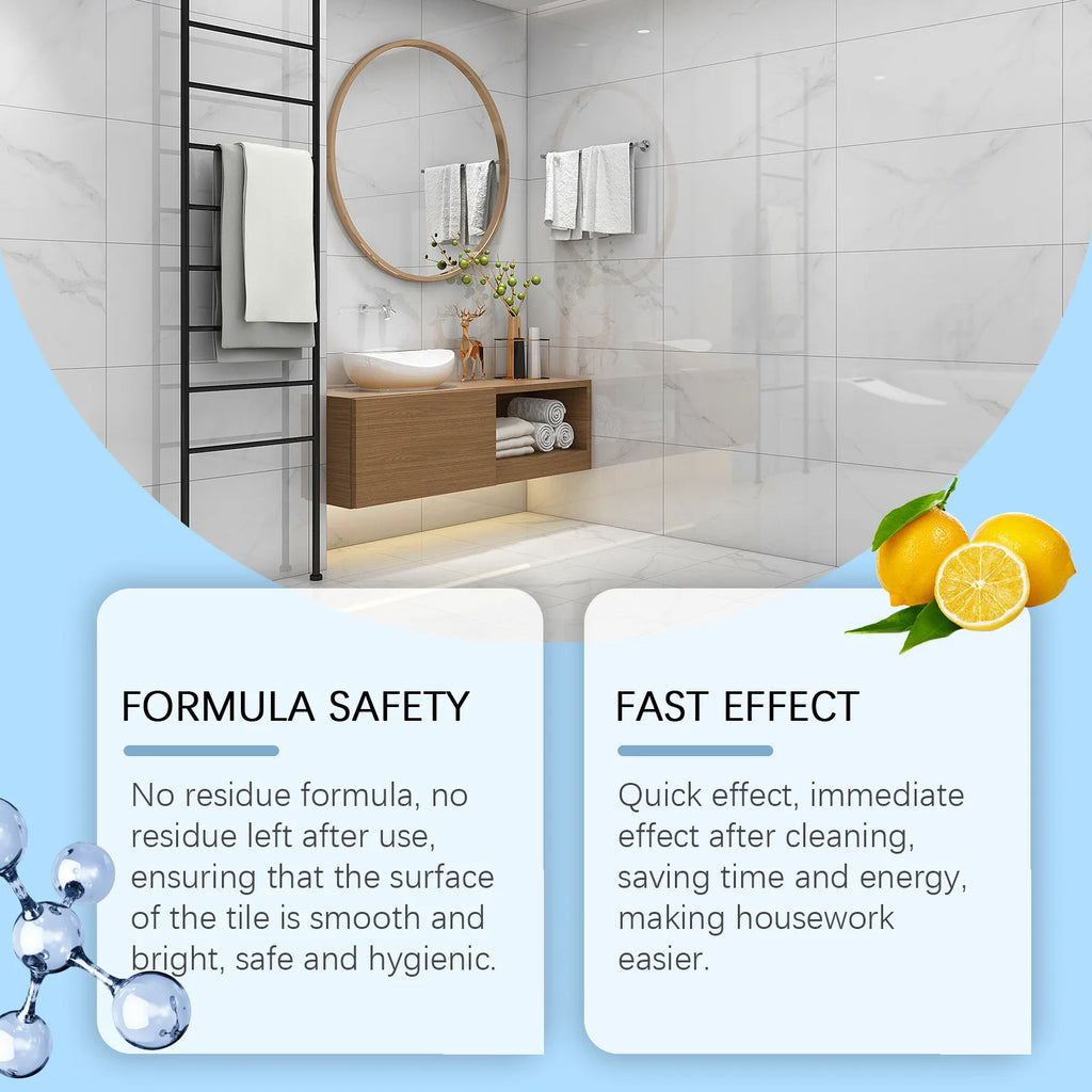 Ceramic Tile Cleaner Floor Wall Tile Polishing Maintenance Scratches Removal Brightening Toilet Descaling Tile Cleaning Spray Qme