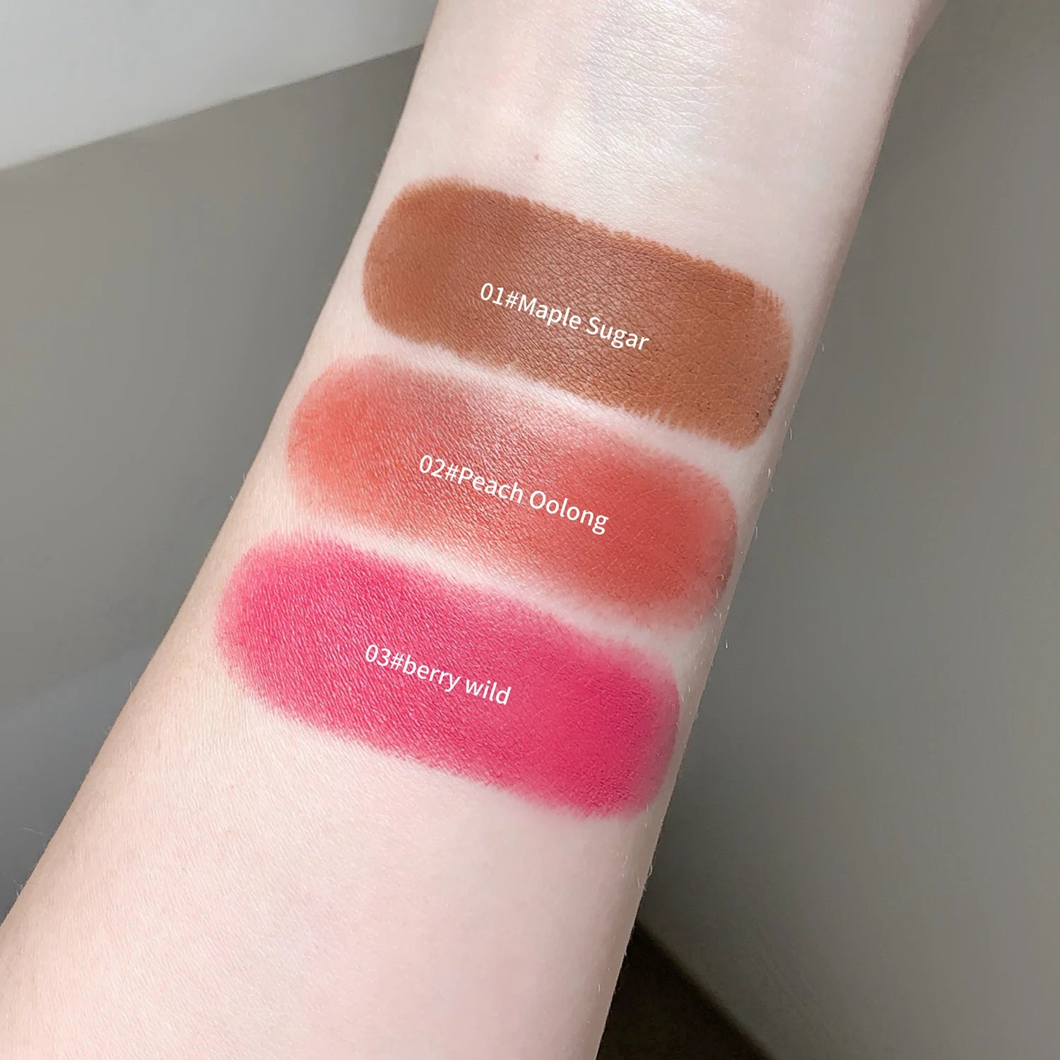 SHAQINUO Velvet Matte Smooth Blush Stick Long-lasting Brown Tone Qme