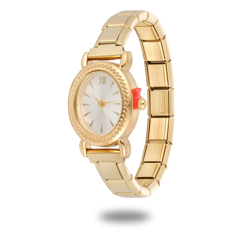 Wholesale Women's Mens DIY 9MM Width Italian Elastic Charm Stainless Alien Shape Watch Bracelet Bangle Party Friend Jewelry Gift Qme Style 2