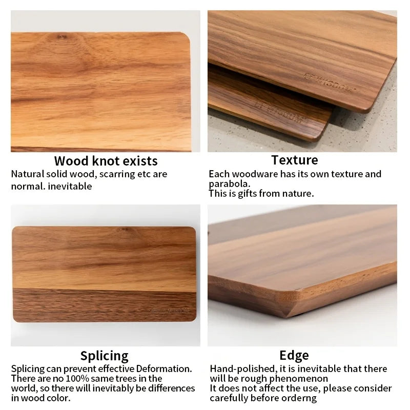 Wooden Serving Tray Rectangular Decorative Kitchen Table Modern Qme