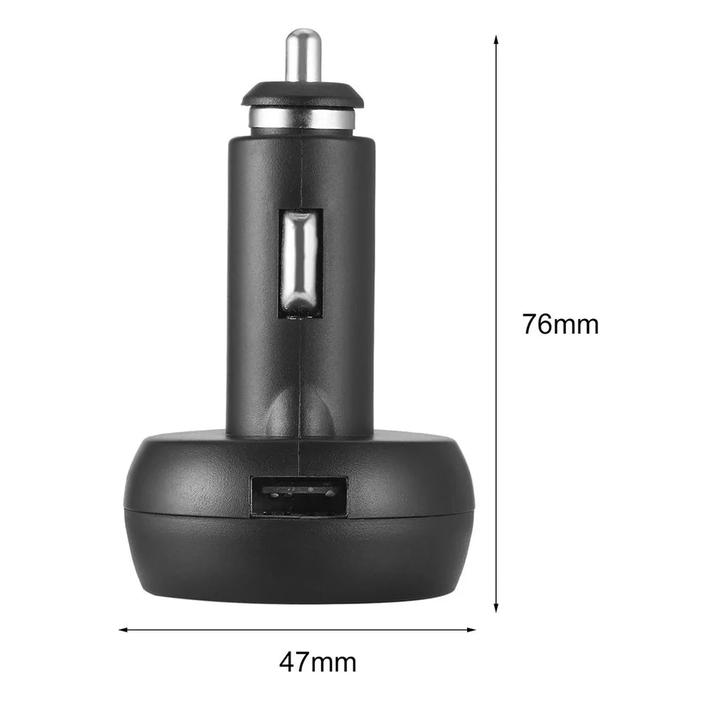 Car Charger 3 in 1 12/24V Charge with Voltmeter Switch Car Auto LED Digital Voltmeter Gauge Thermometer USB Charger Qme