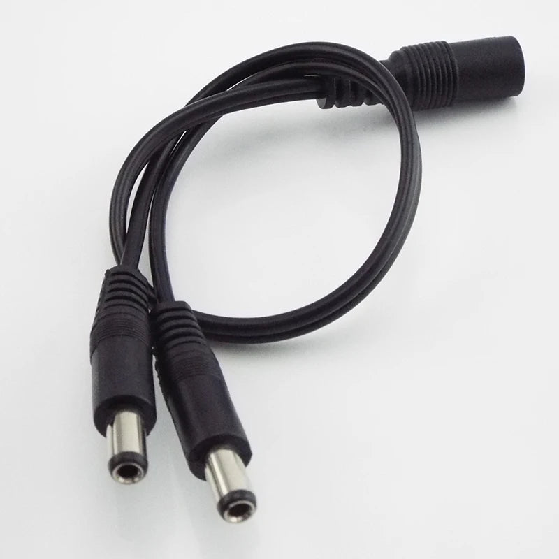 6pcs DC 1 Female to 2 Male Power Splitter Cable 2.1*5.5mm for CCTV Camera Security DVR Accessories LED Light Strip E1 Qme