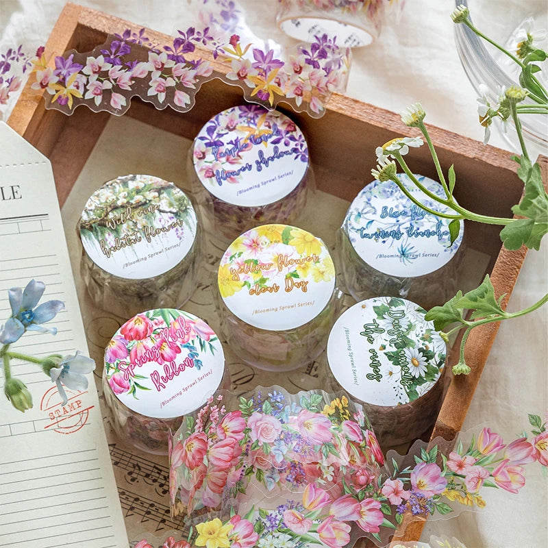 Floral Aesthetic Washi Tape Set, Fresh Spring & Summer Natural Vibe Decor, Ideal for Stationery Lovers & Journal Creators Qme